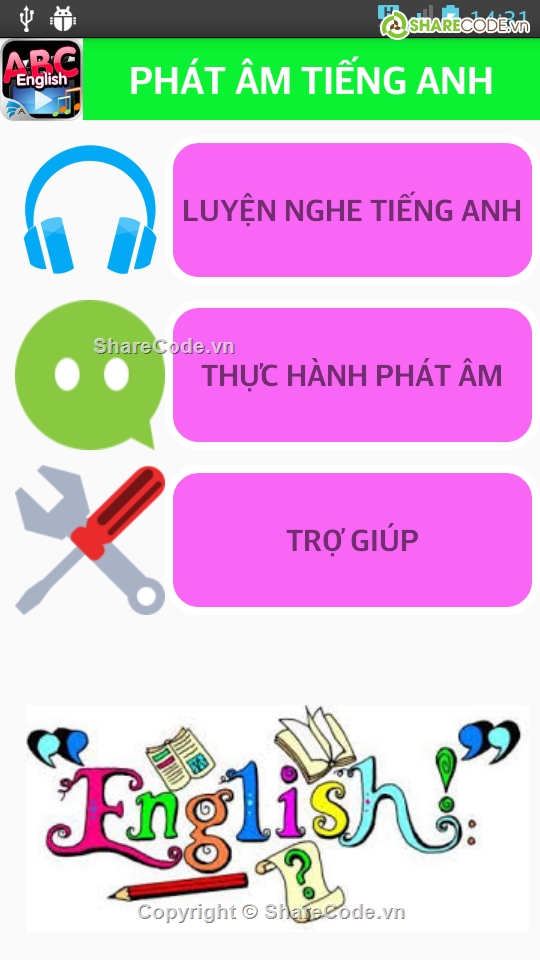 android,phần mềm học tiếng anh,tiếng anh,english,source code android